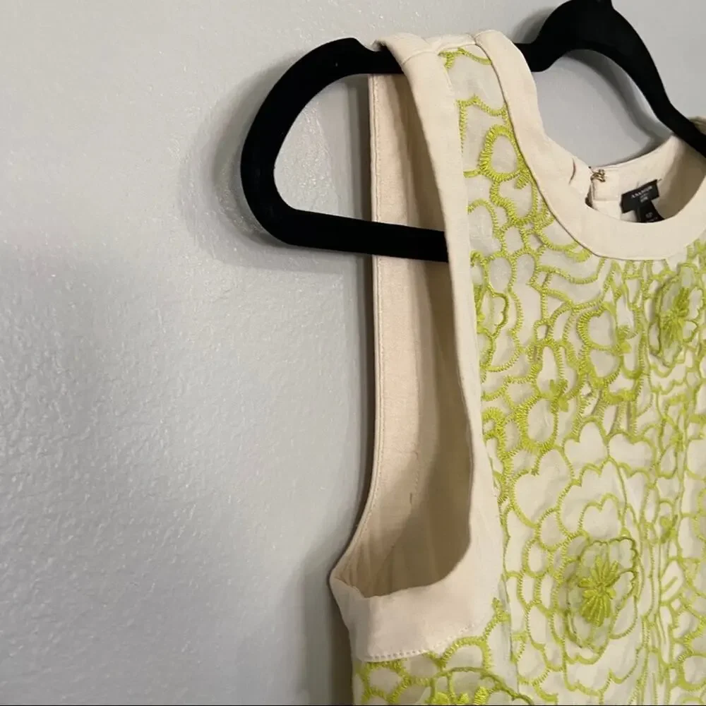 Ann Taylor Sheer Floral Overlay & Appliqué Petite